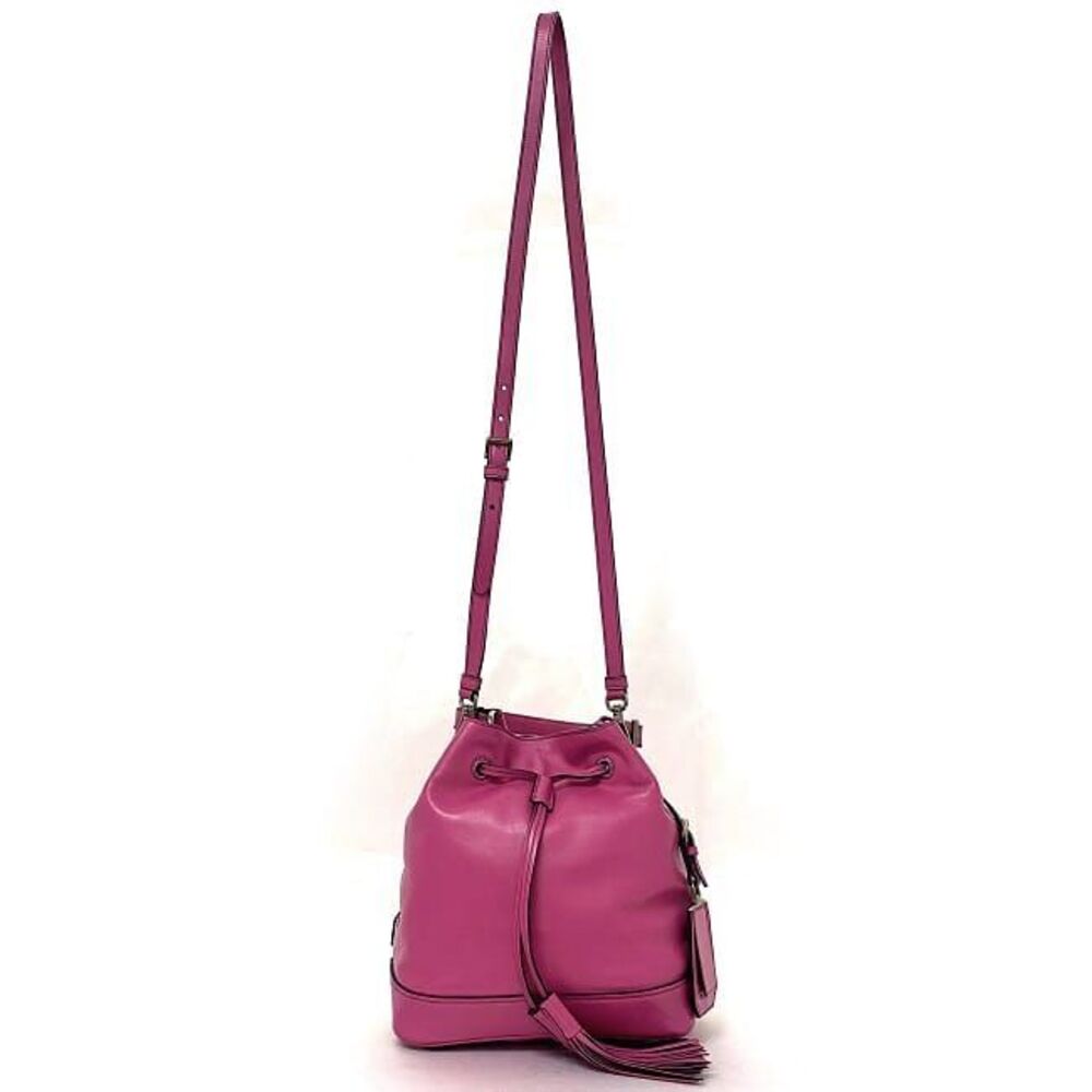 Prada drawstring bag FUXIA tassels soft calf Beckett handbag shoulder crossbody - Picture 2 of 6